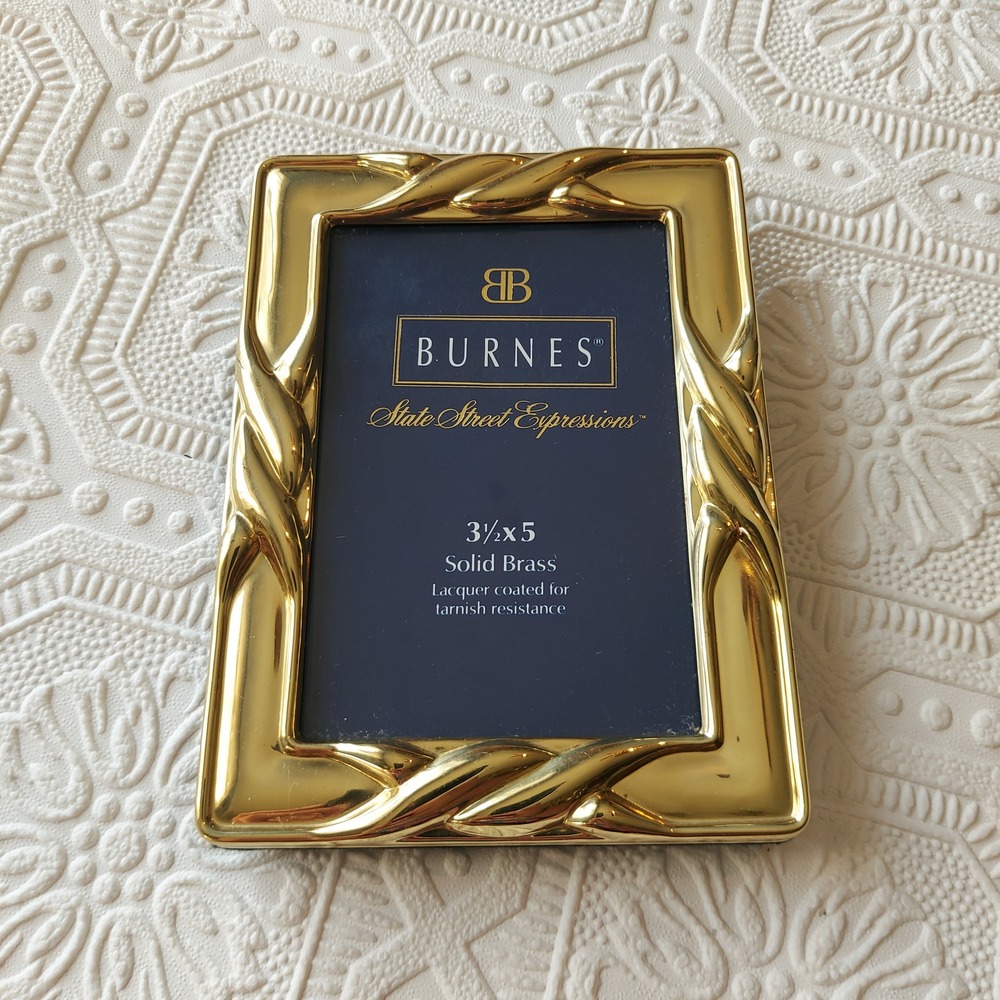 Burnes of Boston State Street Expressions Solid Brass 3.5x5 Picture Frame Gold
